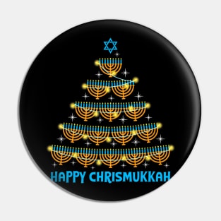 Happy Chrismukkah Menorah Christmas Tree Hanukkah Sleep Pin