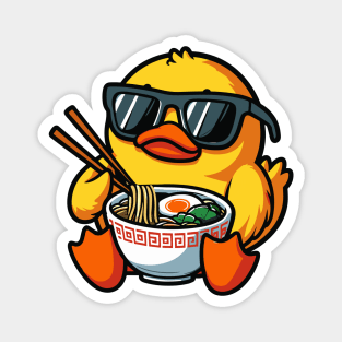 Duck With Sunglasses Eating Ramen Magnet