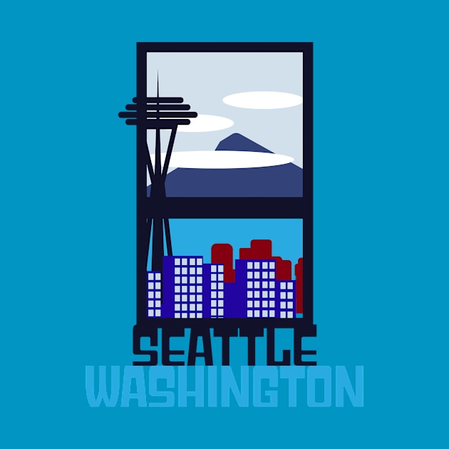 Seattle Skyline T-Shirt by Clever City Creations