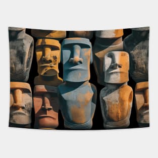 Easter Island Faces Tapestry