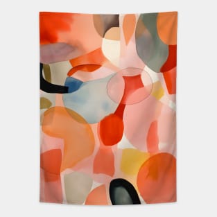 Warm Colorful Abstract Shapes Tapestry