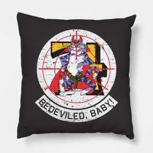 Grumman F-14 Tomcat - Bedeviled, Baby! - Grunge Style Pillow