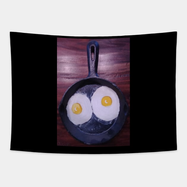 Fried eggs in a skillet Tapestry by Matt Starr Fine Art