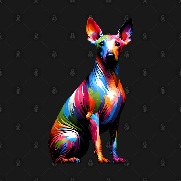 Bright American Hairless Terrier in Splash Paint Style by ArtRUs