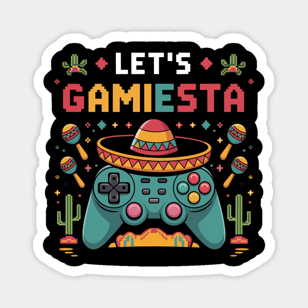 Video Game Controller Mexican Gamer Kids Cinco de Mayo Boys Magnet by ism's Store