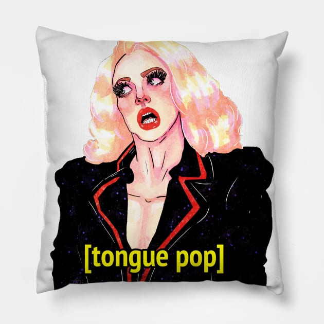 TONGUE POP Pillow by giuliarenzi