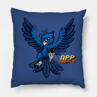 Birdie Flying in Blues Pillow