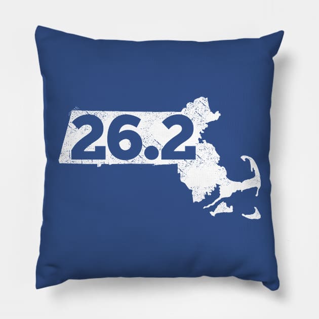 26.2 Miles Boston Massachusetts Race Runner Shirt Pillow by HungryDinoDesign