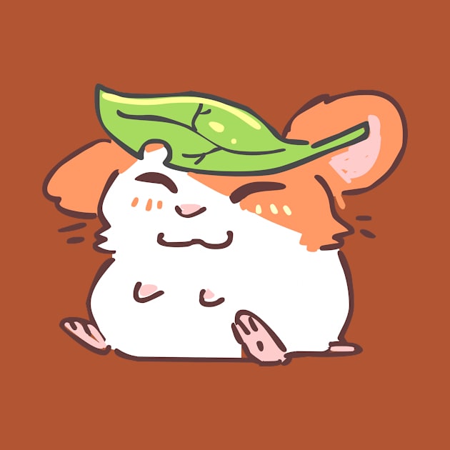 Hamster with a Leaf by sky665