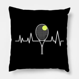 Heartbeat Pulse - Tennis - Racket & Ball Pillow