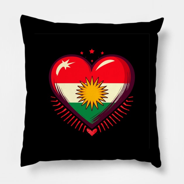 Biji kurdistan freedom and love Pillow by TomFrontierArt