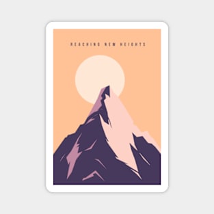 Reaching New Heights Mountaintop Illustration Magnet