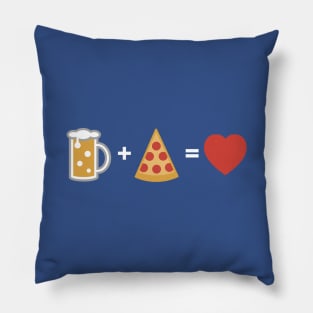 Beer and Pizza Equals Love Pillow