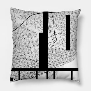 Toronto, Canada City Map Typography - Light Pillow