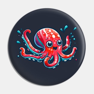 Cute red octopi Pin