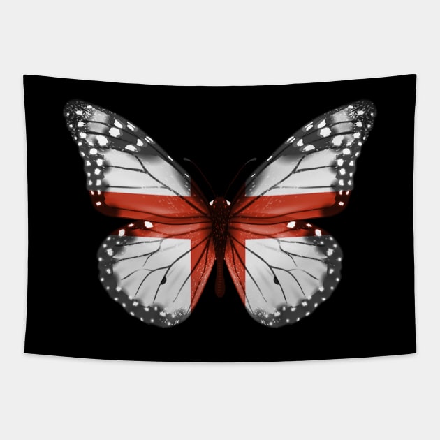 English Flag  Butterfly - Gift for English From England Tapestry by Country Flags