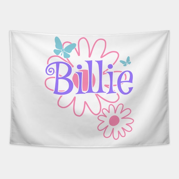 Billie Girls Name Daisy Butterflies Tapestry by xsylx