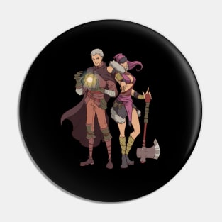 Roleplaying RPG Couple Gift Valentines Day Wizard Barbarian Pin