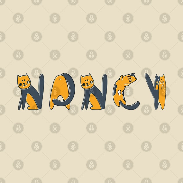 Nancy | Girl Name | Cat Lover | Cat Illustration by LisaLiza