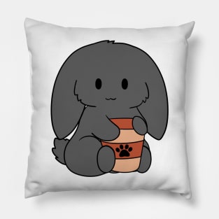 Black Bunny Coffee Pillow