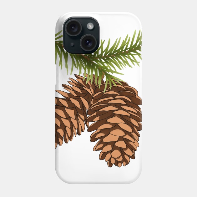 Evergreen Pine Cone Pattern Phone Case by Kraina