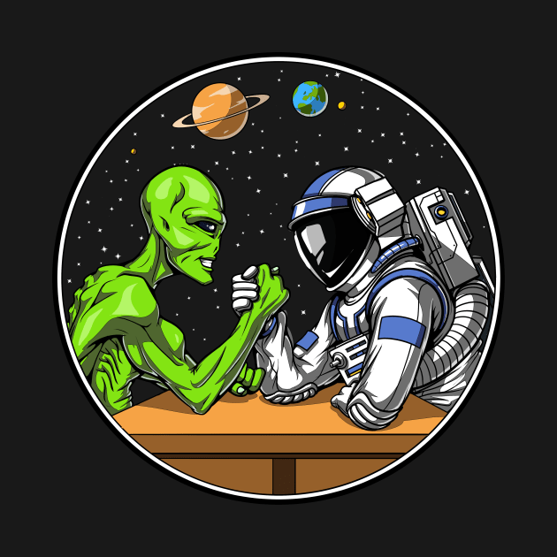 Alien Astronaut Arm Wrestling by underheaven