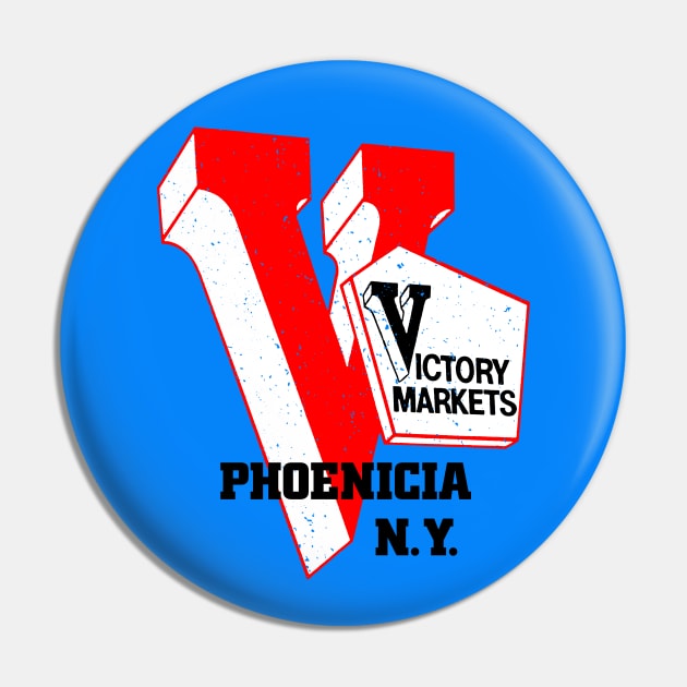 Victory Market Former Phoenicia NY Grocery Store Logo Pin by MatchbookGraphics