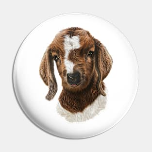 Portrait of a Goat  - Boer Goat Baby Nicklaus Pin