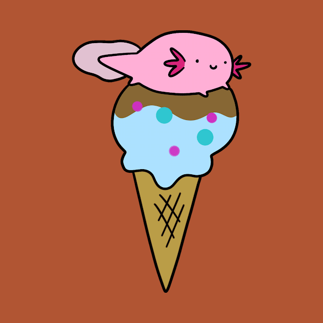 Axolotl Icecream Cone by saradaboru