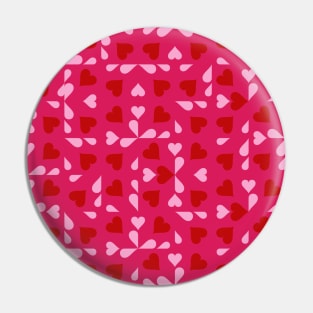 Hot Pink Valentine's Checkers Pin