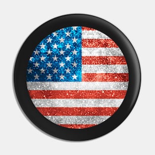 American Flag Glitter Sticker Pin