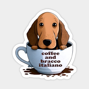 Coffee and bracco italiano Magnet