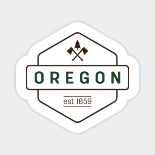 Oregon Axe Badge Magnet