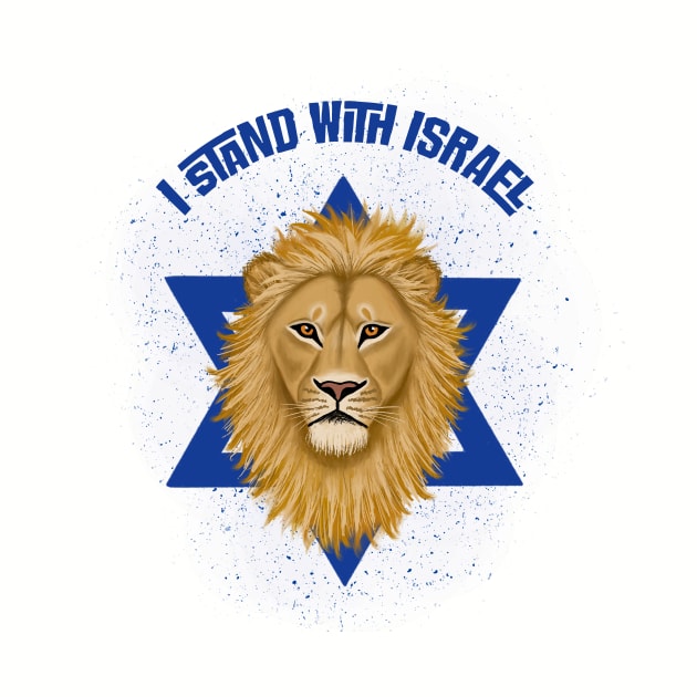 Stand with Israel Lion of Judah Star of David by Tracey Khalei