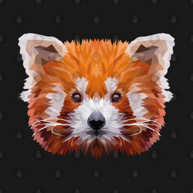 Abstract Geometrical Red Panda Lover Print by DungeonDesigns