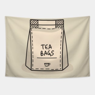 Line art of a Tea bag Tapestry