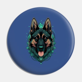 German Shepherd Dog Teal Pin