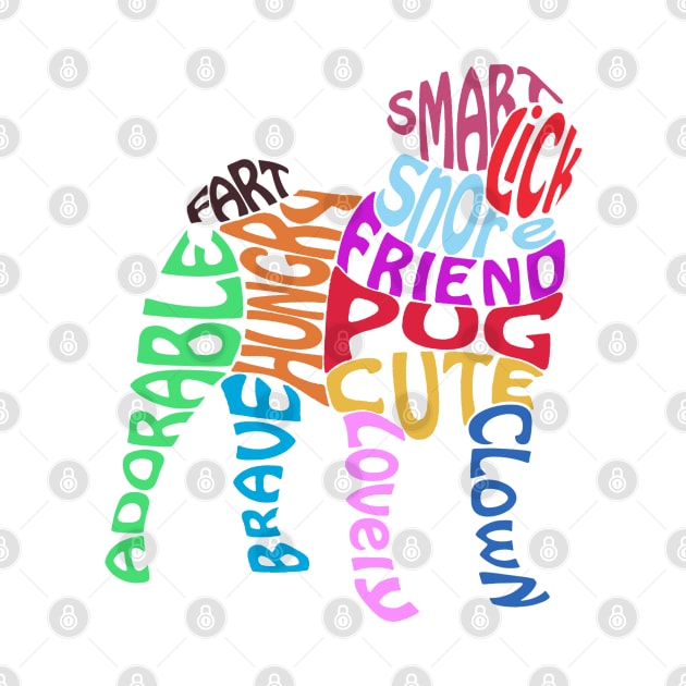 Pug Word Cloud by Sleazoid