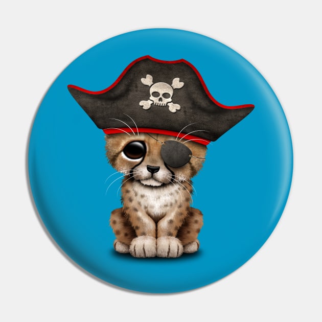 Cute Baby Cheetah Cub Pirate Pin by jeffbartels