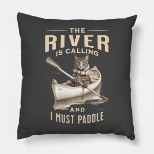 kayaking cat Pillow