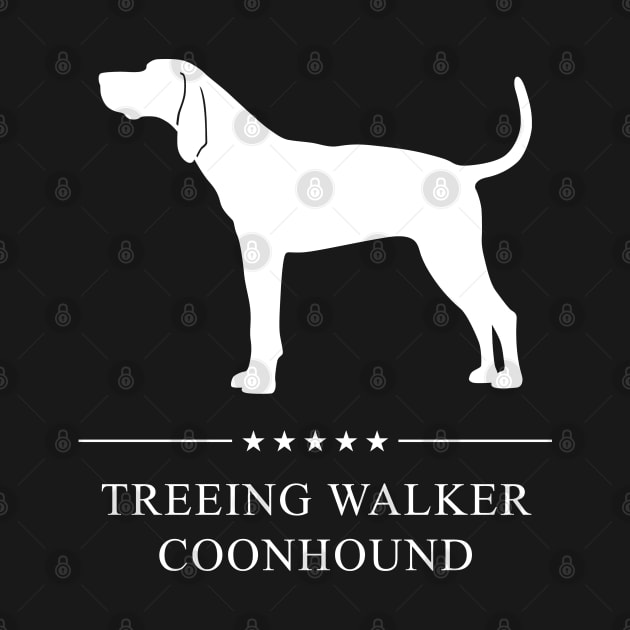 Treeing Walker Coonhound Dog White Silhouette by millersye