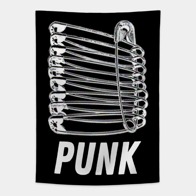 Punk 3 Safety Pin Typography Design Punk Tapestry TeePublic