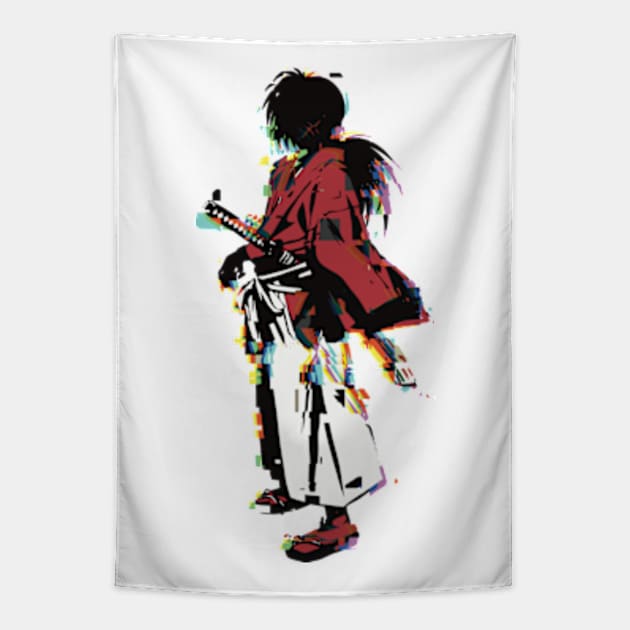 RK12 Kenshin himura battosai glitch Tapestry by Animangapoi