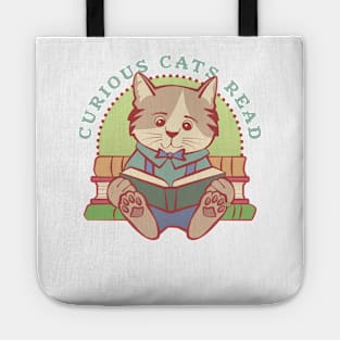 Curious Cats Read Boy Tote