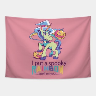 Witch Unicorn Halloween Tapestry