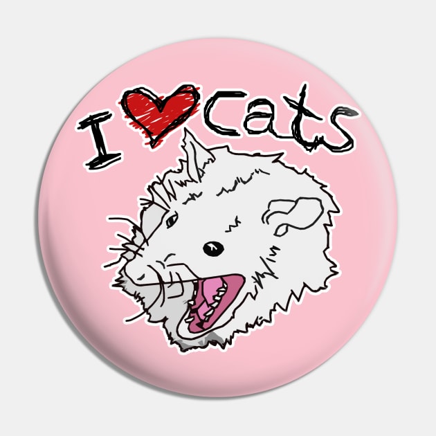 I ♥ Cats Pin by Taversia