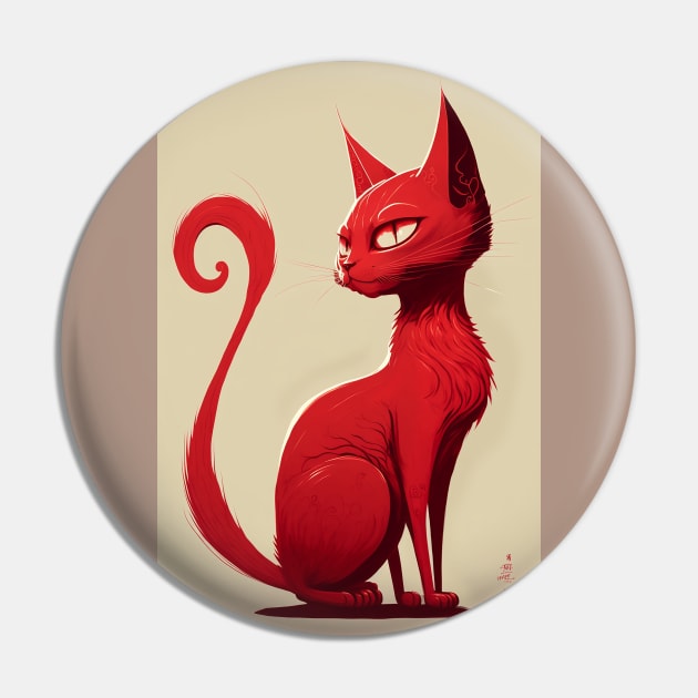 Cat Red Suited Pin by ProjectAI