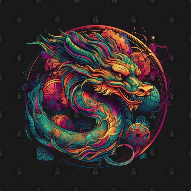 The intricate details of this celtic Chinese dragon are simply breathtaking by Pixel Poetry