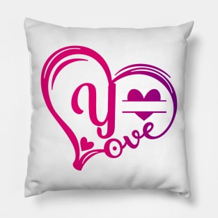 letter y monogram in the shape of love Pillow