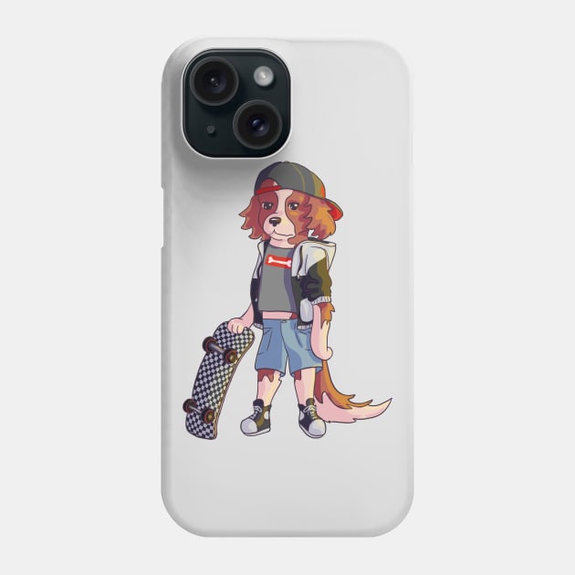 Skater Spaniel Phone Case by Artbysusant 